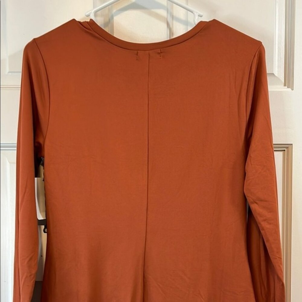 NWT Leith Lightweight Rust Clay Long Sleeve Mini Dress - Size Small - Picture 9 of 10